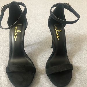 Lulus Elsi Black Single Strap Heels